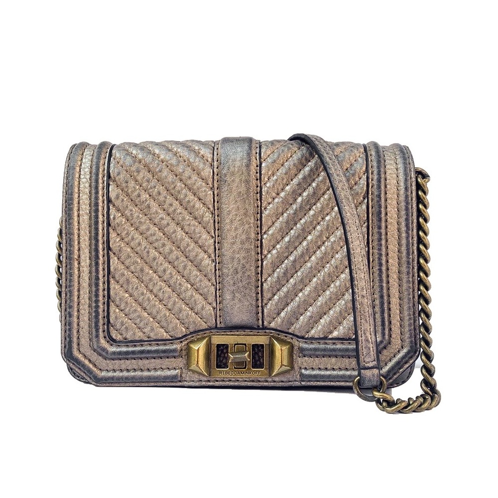 Rebecca Minkoff Quilted Gold Leather Crossbody